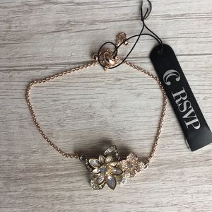 RSVP Gold Gem Flower bracelet